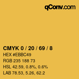 Color code: CMYK 0 / 20 / 69 / 8 | qconv.com