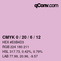 カラーコード: CMYK 0 / 20 / 6 / 12 | qconv.com