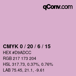 颜色代码: CMYK 0 / 20 / 6 / 15 | qconv.com