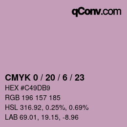 Código de color: CMYK 0 / 20 / 6 / 23 | qconv.com