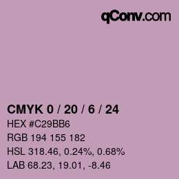 颜色代码: CMYK 0 / 20 / 6 / 24 | qconv.com