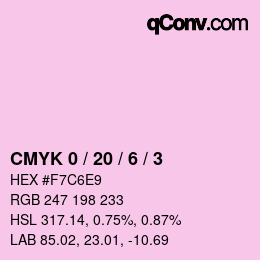 Color code: CMYK 0 / 20 / 6 / 3 | qconv.com