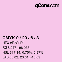 颜色代码: CMYK 0 / 20 / 6 / 3 | qconv.com