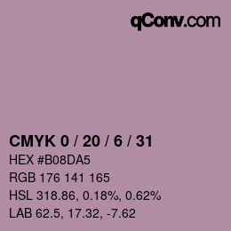 Color code: CMYK 0 / 20 / 6 / 31 | qconv.com