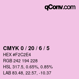 Color code: CMYK 0 / 20 / 6 / 5 | qconv.com