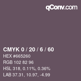 Color code: CMYK 0 / 20 / 6 / 60 | qconv.com