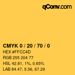 Color code: CMYK 0 / 20 / 70 / 0 | qconv.com