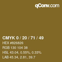 Color code: CMYK 0 / 20 / 71 / 49 | qconv.com