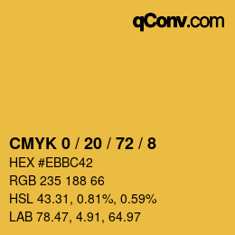 Color code: CMYK 0 / 20 / 72 / 8 | qconv.com