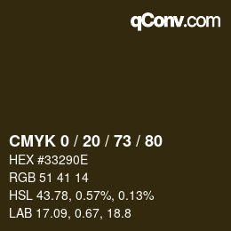 Color code: CMYK 0 / 20 / 73 / 80 | qconv.com