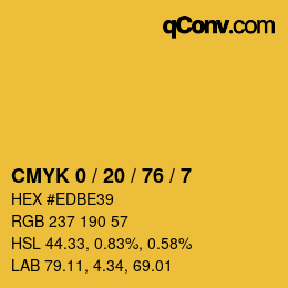 Color code: CMYK 0 / 20 / 76 / 7 | qconv.com