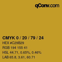 Color code: CMYK 0 / 20 / 79 / 24 | qconv.com