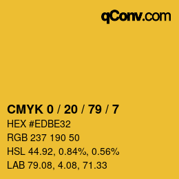 Color code: CMYK 0 / 20 / 79 / 7 | qconv.com