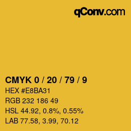 Color code: CMYK 0 / 20 / 79 / 9 | qconv.com