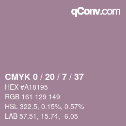 Color code: CMYK 0 / 20 / 7 / 37 | qconv.com