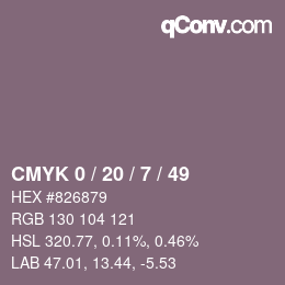 Color code: CMYK 0 / 20 / 7 / 49 | qconv.com