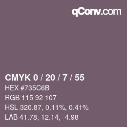 Color code: CMYK 0 / 20 / 7 / 55 | qconv.com