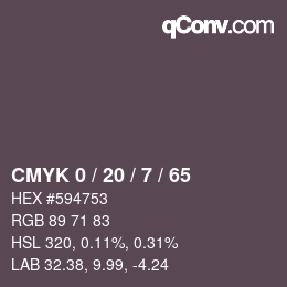 Color code: CMYK 0 / 20 / 7 / 65 | qconv.com