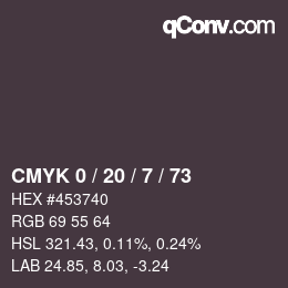 Color code: CMYK 0 / 20 / 7 / 73 | qconv.com