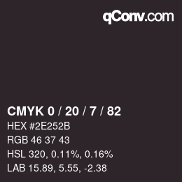 Color code: CMYK 0 / 20 / 7 / 82 | qconv.com