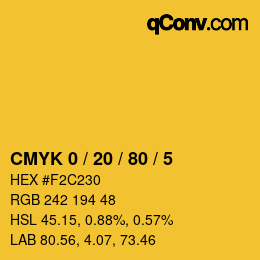 Color code: CMYK 0 / 20 / 80 / 5 | qconv.com