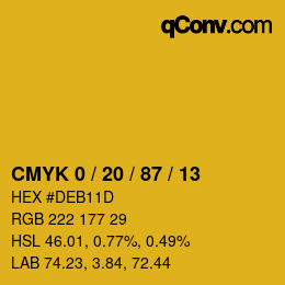 Color code: CMYK 0 / 20 / 87 / 13 | qconv.com