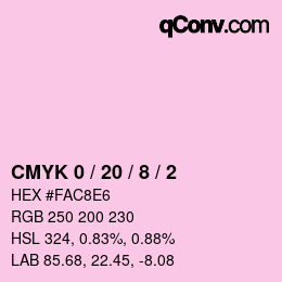 Farbcode: CMYK 0 / 20 / 8 / 2 | qconv.com