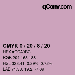 Color code: CMYK 0 / 20 / 8 / 20 | qconv.com