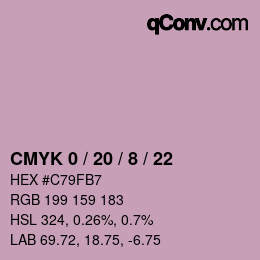 Color code: CMYK 0 / 20 / 8 / 22 | qconv.com