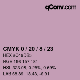 Color code: CMYK 0 / 20 / 8 / 23 | qconv.com