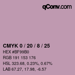 Color code: CMYK 0 / 20 / 8 / 25 | qconv.com
