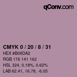 Color code: CMYK 0 / 20 / 8 / 31 | qconv.com