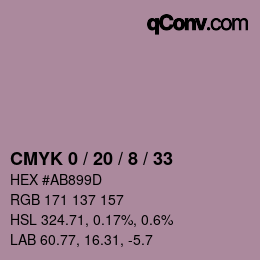 Color code: CMYK 0 / 20 / 8 / 33 | qconv.com