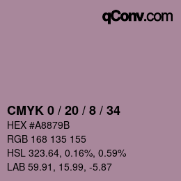 Color code: CMYK 0 / 20 / 8 / 34 | qconv.com