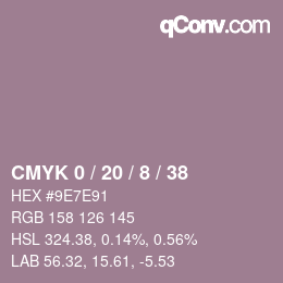 颜色代码: CMYK 0 / 20 / 8 / 38 | qconv.com