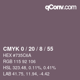 Color code: CMYK 0 / 20 / 8 / 55 | qconv.com