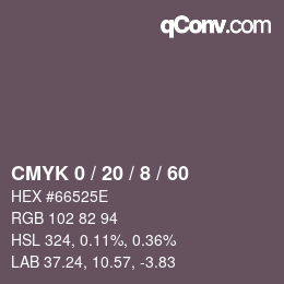 カラーコード: CMYK 0 / 20 / 8 / 60 | qconv.com