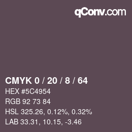 Color code: CMYK 0 / 20 / 8 / 64 | qconv.com