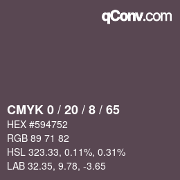 Color code: CMYK 0 / 20 / 8 / 65 | qconv.com