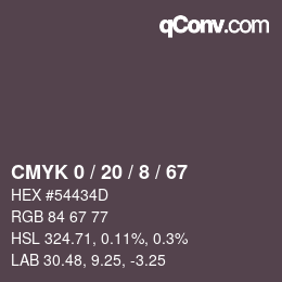 Color code: CMYK 0 / 20 / 8 / 67 | qconv.com