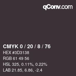 颜色代码: CMYK 0 / 20 / 8 / 76 | qconv.com