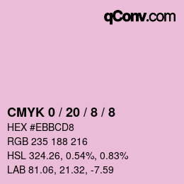 Código de color: CMYK 0 / 20 / 8 / 8 | qconv.com