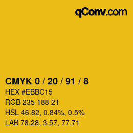 Color code: CMYK 0 / 20 / 91 / 8 | qconv.com