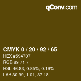 Color code: CMYK 0 / 20 / 92 / 65 | qconv.com