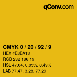 Color code: CMYK 0 / 20 / 92 / 9 | qconv.com