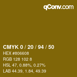 Color code: CMYK 0 / 20 / 94 / 50 | qconv.com