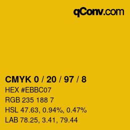 Color code: CMYK 0 / 20 / 97 / 8 | qconv.com