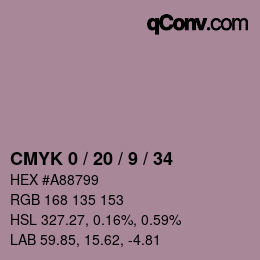 Color code: CMYK 0 / 20 / 9 / 34 | qconv.com
