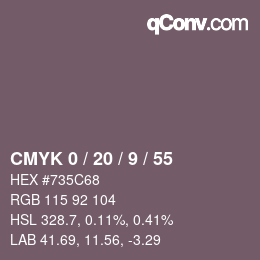 Código de color: CMYK 0 / 20 / 9 / 55 | qconv.com