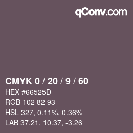 Color code: CMYK 0 / 20 / 9 / 60 | qconv.com